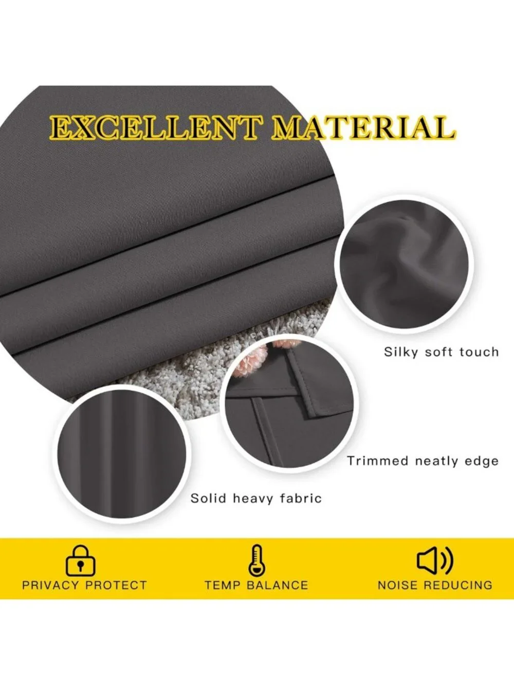 Elegant Gray Blackout Curtains - 84